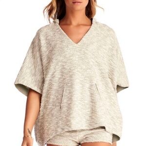 Vitamin A woman’s Italian Terry gray and white poncho top. size medium/large